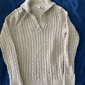 LL Bean Cotton Cable Knit Sweater